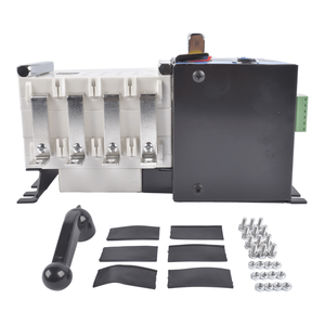 Interruttore di Trasferimento Automatico Industriale 4P 100A 110V/220V Monofase e Trifase in Plastica Bianca e Nera con Componenti in Rame e Acciaio - Product Image 1