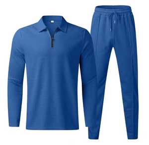 Men's Solid Color <b>Hooded</b> Half-<b>Zip</b> Tracksuit Full Sleeves Drawstring Pants Breathable Polyester Lightweight Casual Autumn Regular - Product Image 2