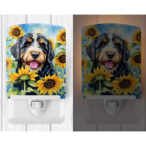 ไฟกลางคืนเซรามิกลายดอกทานตะวันได้รับการรับรองจาก UL 6x4x3มีหลายสีสำหรับห้องนอนห้องน้ำสถานรับเลี้ยงเด็กห้องโถงห้องครัว - Product Image 2