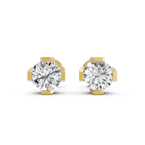 Boucles d'oreilles clous de luxe en or jaune 10K avec diamant de laboratoire certifié IGI, taille classique, serti à griffes, bijoux fins pour femme - Product Image 5