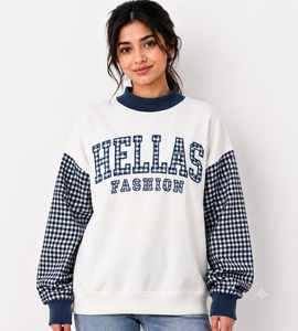 Lightweight Cotton Mock Neck Pullover Fashion Cotton Fleece Daily Wear <b>Drop</b> Shoulder Best Selling - Product Image 1