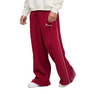 กางเกงวอร์มผ้าฟลีซสำหรับผู้ชายไซส์กลาง สำหรับฤดูหนาว หนานุ่ม สไตล์ลำลอง สีพื้น ทรงเข้ารูป แห้งเร็ว ล้างสีแบบแอซิดวอช - Product Image 1