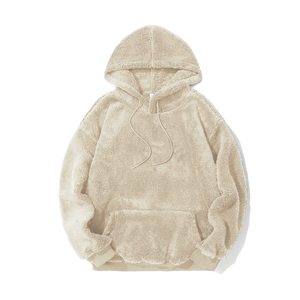 <b>Sherpa</b> Solid Breathable Heavy Weight Oversized Pullover <b>Hoodies</b> for <b>Men</b> Winter Custom Logo Sweatshirts - Product Image 4