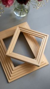 Handmade Eco-Friendly Wood Photo <b>Frame</b> Modern Design Customizable Shape Silk Screen Printed 1 Color Tabletop <b>Mount</b> Home Decor - Product Image 3
