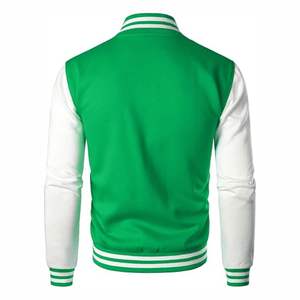 Custom Logo Men's <b>Slim</b> <b>Fit</b> Fashion Varsity <b>Jacket</b> Leather Sleeves Street Wear Style Letterman <b>Jacket</b> - Product Image 2