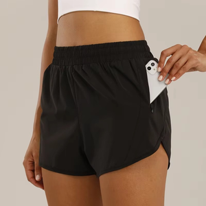 Nuevos Shorts de Yoga Lulu 2025, Pantalones Cortos Deportivos Transpirables para Mujer, de Cintura Alta, Impermeables, Ajustados, con Volantes - Product Image 2