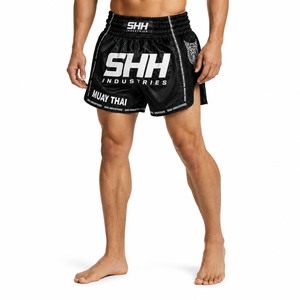 SHH Custom Muay Thai Shorts Men Boxing Kickboxing Fight Shorts Satin Training Wear Custom Logo OEM ODM Wholesale Sportswear - Product Image 4