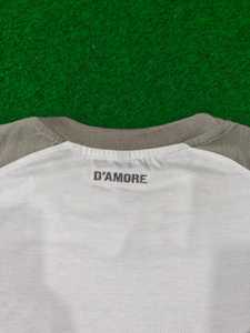 T-shirt décontracté pour homme en coton tricoté gris et blanc à manches raglan, avec logo géométrique brodé en relief, coupe classique, col rond - Product Image 6