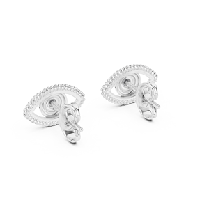 Conjunto de Aretes Modernos con Diseño de Ojo Turco en Oro Blanco Sólido de 18 Quilates, para Compromiso, Boda, Fiesta, San Valentín, Eventos Especiales y Uso Diario para Mujer - Product Image 3