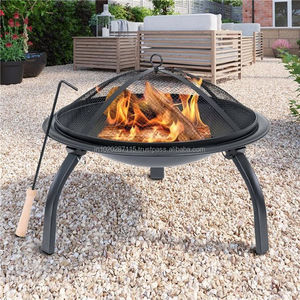 Grande pièce maîtresse décorative de bol de foyer de fer pour les jardins d'arrière-cour fournissant la chaleur et l'atmosphère rustique élégante dehors - Product Image 6