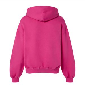 เสื้อฮู้ดฟลีซสีชมพูแบบยูนิเซ็กซ์ ทรงโอเวอร์ไซส์ สวมใส่สบาย มีกระเป๋า ทรงปกติ สีพื้น ผ้าถัก ซิปยาวเต็มตัว - Product Image 2
