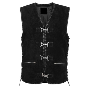 Chaleco de cuero para hombre fabricado profesionalmente para uso en exteriores, diseño de logotipo personalizado, chaleco de cuero para hombre a precio económico, OEM. - Product Image 1