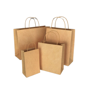 Bolsa de Compra de Papel Kraft Clásica, Ecológica, Reciclable, con Logotipo Personalizado, Impresión Flexográfica, Diseño Resistente para Llevar, al por Mayor - Product Image 1