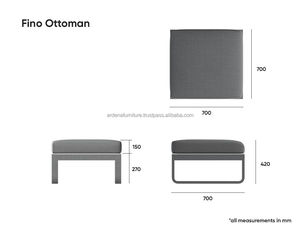 Minimalist Modern <b>Outdoor</b> Lounge Ottoman Single Seat Garden <b>Sofa</b> Weather Resistant for Living Room Hotel Patio Villa Apartment - Product Image 2