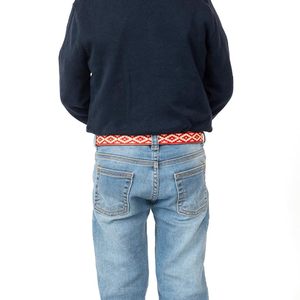 Custom Logo Men Black Adjustable Stretch Leather End Tip <b>Elastic</b> Woven Stretch <b>Belt</b> - Product Image 3