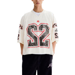 Camiseta Deportiva Blanca Lisa Personalizada al por Mayor, Estilo American Football, con Número Estampado, Ropa Casual Urbana, Suministro al por Mayor - Product Image 6