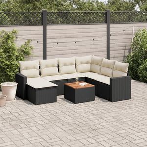 Conjunto de Sofás Modulares Grandes de Ratán PE Negro para Jardín, Muebles Modulares Elegantes para Exteriores - Product Image 1