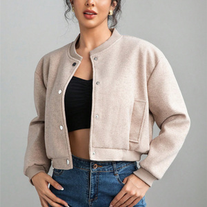 เสื้อแจ็คเก็ตบอมเบอร์ผู้หญิงเกรดสินค้าคุณภาพ ผ้าเรียบแบบสั่งทำพิเศษ พร้อมซิป เหมาะสำหรับการพิมพ์ลายและการทำแคมเปญแบรนด์ - Product Image 3