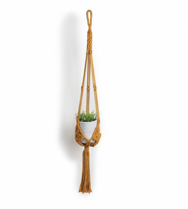 Colgador de Macramé Bohemio Ecológico de Algodón para Plantas, Soporte de Cuerda Hecho a Mano con Borlas de Cuentas, Macetero Colgante para Exteriores - Product Image 1