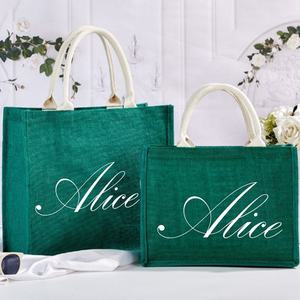 Premium Green Fiber Jute Tote Bag Durable Eco Friendly Reusable Shopping Carry Bag for Retail and Promotion - Product Image 1