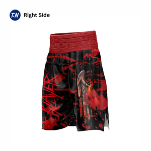 Shorts MMA pour adultes de haute qualité, imprimés par transfert thermique, avec logo avant/arrière, design ergonomique, en polyester, taille mi-haute - Product Image 4