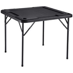 Tavolo da Mahjong Quadrato Portatile per 4 Giocatori con 4 Portabicchieri e 4 Vassoi Porta Chip, Pieghevole, per Giochi di Carte da Interno, 1 Set - Product Image 5