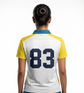 เสื้อคริกเก็ตหญิง ผ้าโพลีเอสเตอร์นุ่ม เสื้อคริกเก็ตหญิง พิมพ์ลายแบบซับลิเมชั่นเต็มตัว ผ้าโพลีเอสเตอร์ 100% เสื้อคริกเก็ตหญิง - Product Image 2