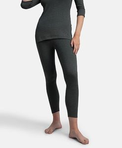 Leggings noirs taille haute pour femme, coupe slim, en coton tricoté, hiver, décontracté, couleur unie, respirant, thermique, séchage rapide, style vintage, coupe courte - Product Image 5