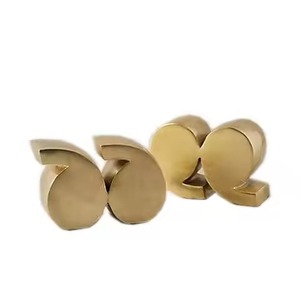 Porte-livres en métal plaqué or moderne personnalisé, 2 pièces, design sculptural irrégulier, accessoire décoratif pour la maison, le bureau - Product Image 6