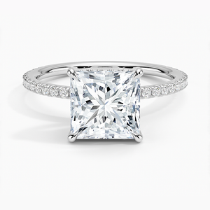 Anillo BOJ 0126 con Corte Princesa, Plata 925, Anillo Solitario de Lujo con Engaste de Puntas, Diamante de 2ct, Color D, VVS1, Moissanita, Certificado GRA - Product Image 1