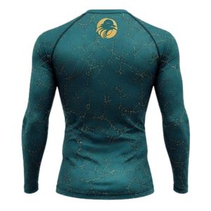 เสื้อคอมเพรสชั่นแขนยาวสีเขียวอมฟ้าพิมพ์ลายแคร็กเกิลสำหรับออกกำลังกายในยิม ระบายอากาศได้ดี แห้งเร็ว ชุดกีฬาประสิทธิภาพสูง - Product Image 2