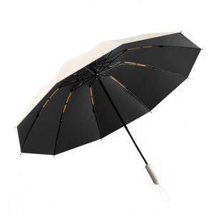 Wholesale Pongee Travel <b>Umbrella</b> Reflective Strips Big Size <b>Windproof</b> UV Protection Unisex Fully Automatic Three-Folding - Product Image 2