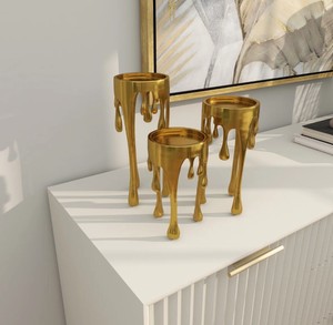 Support de bougie rond en aluminium fait main moderne, décoration minimaliste pour la maison, pour Pâques, Noël et Halloween - Product Image 4