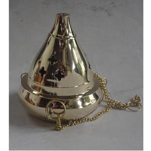 Incienso de latón colgante incensario quemador de incienso soporte festivo Puja Diwali templo quemador de incienso soporte para decoración del hogar - Product Image 2