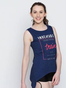 Camiseta sin mangas azul marino para mujer con estampado de trenes inigualable, cuello redondo, ropa deportiva activa - Product Image 3