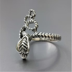 Oxidized <b>Silver</b> <b>Snake</b> Shape <b>Ring</b> Handcrafted 925 Sterling <b>Silver</b> Serpent Band Bold Statement Jewelry Gift - Product Image 2