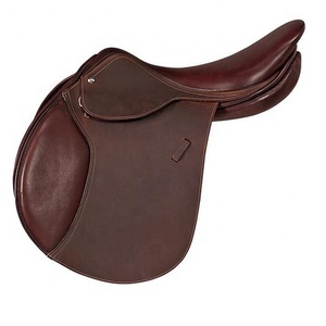 Selle de saut anglaise en cuir Selle de saut de couleur marron Selle anglaise usinée - Product Image 5