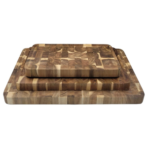 Tabla de servir para cocina, frutas, verduras y queso, diseño elegante, juego de 3 tablas de cortar de madera al mejor precio. - Product Image 2