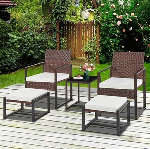 Contemporary Rattan Outdoor <b>Garden</b> Set with Coffee <b>Table</b> <b>and</b> <b>Chair</b> <b>2</b> <b>Seater</b> Weather Resistant Patio Furniture - Product Image 3