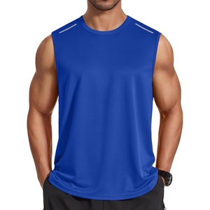 Camiseta sin mangas de punto rojo liso con cuello redondo para hombre, estilo deportivo, de secado rápido, corte regular, para gimnasio, tendencia 2026, ODM OEM - Product Image 2