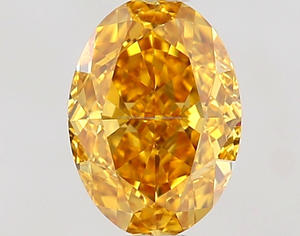 Bague de fiançailles ou d'anniversaire en diamant ovale taille libre, certifié 0,70 carats, naturel, orange vif fantaisie, clarté VS1 - Product Image 1