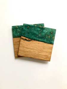Natural Acacia Wood <b>Epoxy</b> <b>Resin</b> Coaster Set Decorative Beverage Coasters for Dining <b>Table</b>, Office & Home Decor - Product Image 4