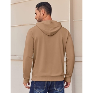 Wholesale Lightweight Men's Half Zip Winter Hoodies Custom Color Pullover Quick Dry Breathable 100% Cotton Velour Hot Selling - Product Image 5