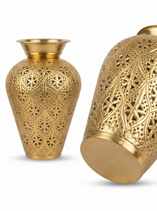 Vase à fleurs en métal poli brillant fait à la main Pots de fleurs décoratifs en métal fabriqués à la main pour la décoration d'événement de mariage de fête - Product Image 3