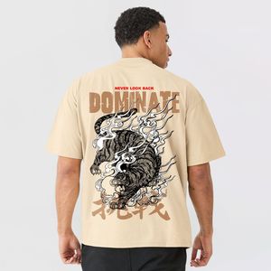 T-shirt imprimé pour homme 300 g/m² personnalisable avec logo sur le devant, respirant, en jersey, coupe oversize, design uni – Vente en gros OEM/ODM 2026 - Product Image 6