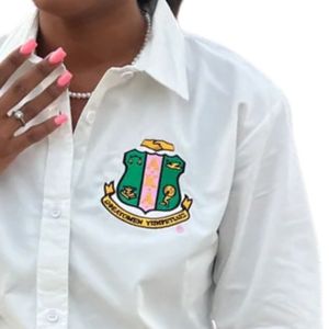 <b>White</b> <b>Long</b> <b>Sleeve</b> Button Down Shirt <b>Women</b> Casual Fashion <b>Blouse</b> with Embroidered Detail Elegant Apparel Workwear Style - Product Image 4