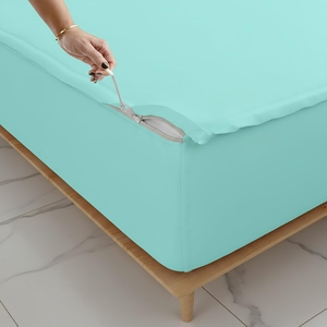 Drap-housse premium à fermeture éclair, facile à installer |   Tissu doux et respirant |   Matelas sécurisé, ajustement parfait, sensation de luxe |   2026 Maison - Product Image 1