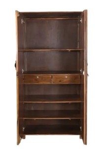 Armario Moderno de Madera Maciza Tallada en 3D | Armario de dormitorio de madera tallada a cuadros |   Cajón y Cerradura |   Comercio al por mayor B2B en India - Product Image 2
