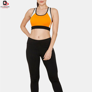 Soutien-gorge de sport simple et respirant sans coutures avec dos croisé, haute élasticité, logo frontal pour femme – Services OEM pour les meilleures ventes - Product Image 5
