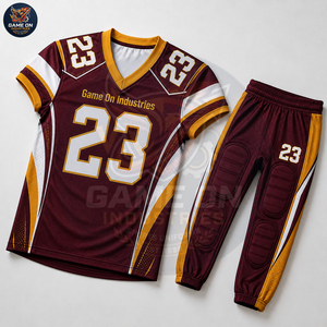 Uniforme de Fútbol Personalizado por Sublimación, Ligero, Transpirable, en Color Marrón y Dorado, de Alto Rendimiento, para Equipos, OEM ODM - Product Image 2